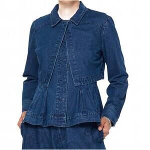 NEW CURRENT AIR layered jacket & vest set in denim blue